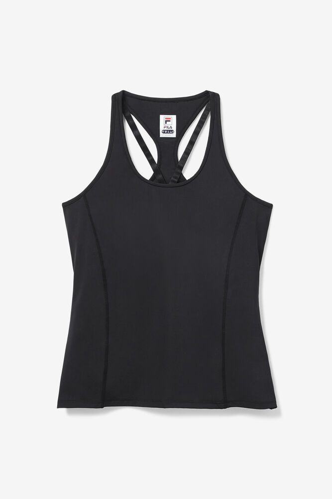 Fila Tank Top Womens Black - Slice Racerback - Philippines 1870543-NJ